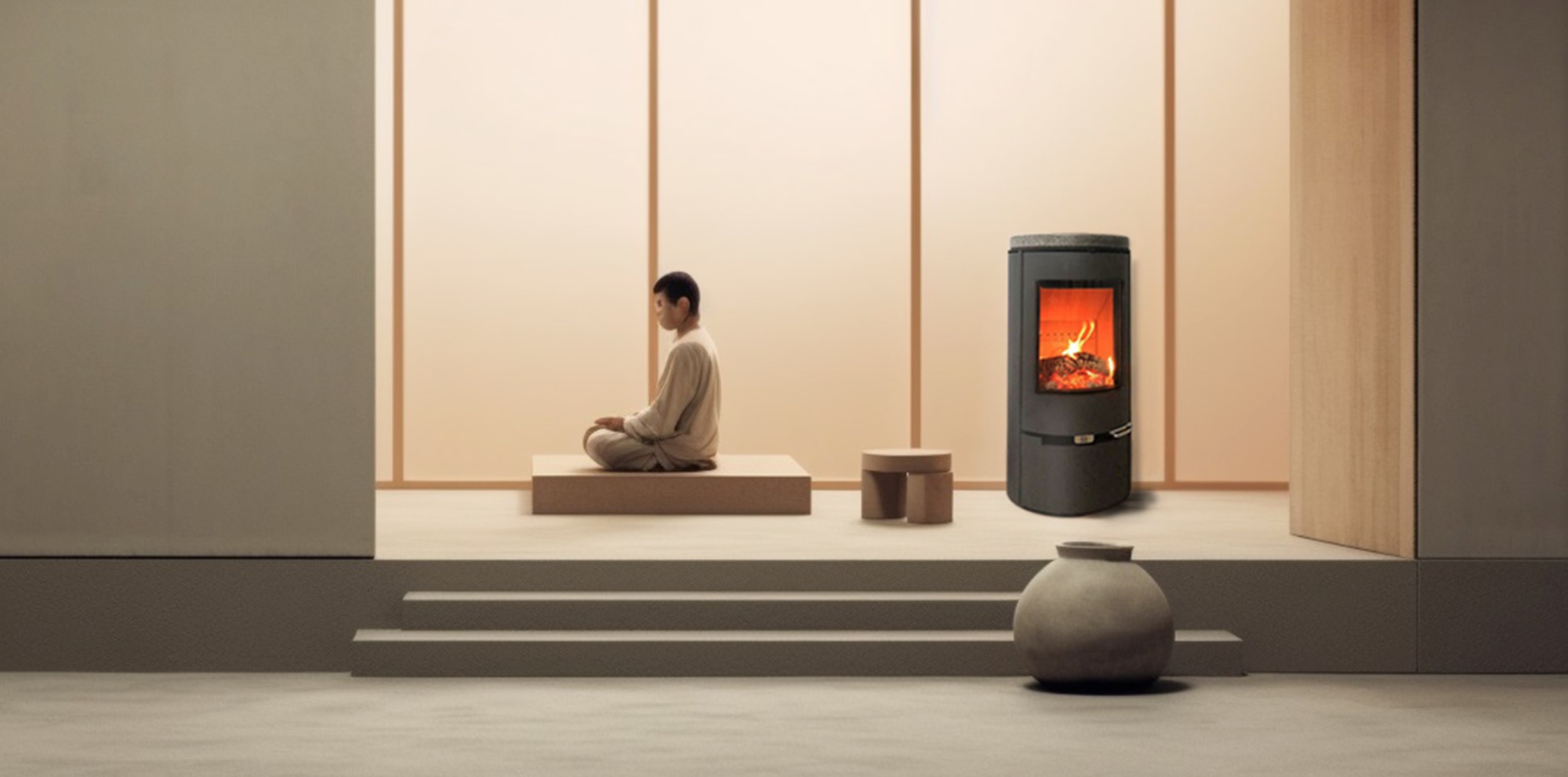 Dayan fireplace installed in a real living space