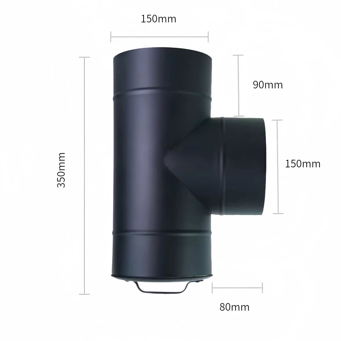 Flue tee connector with cleanout plug