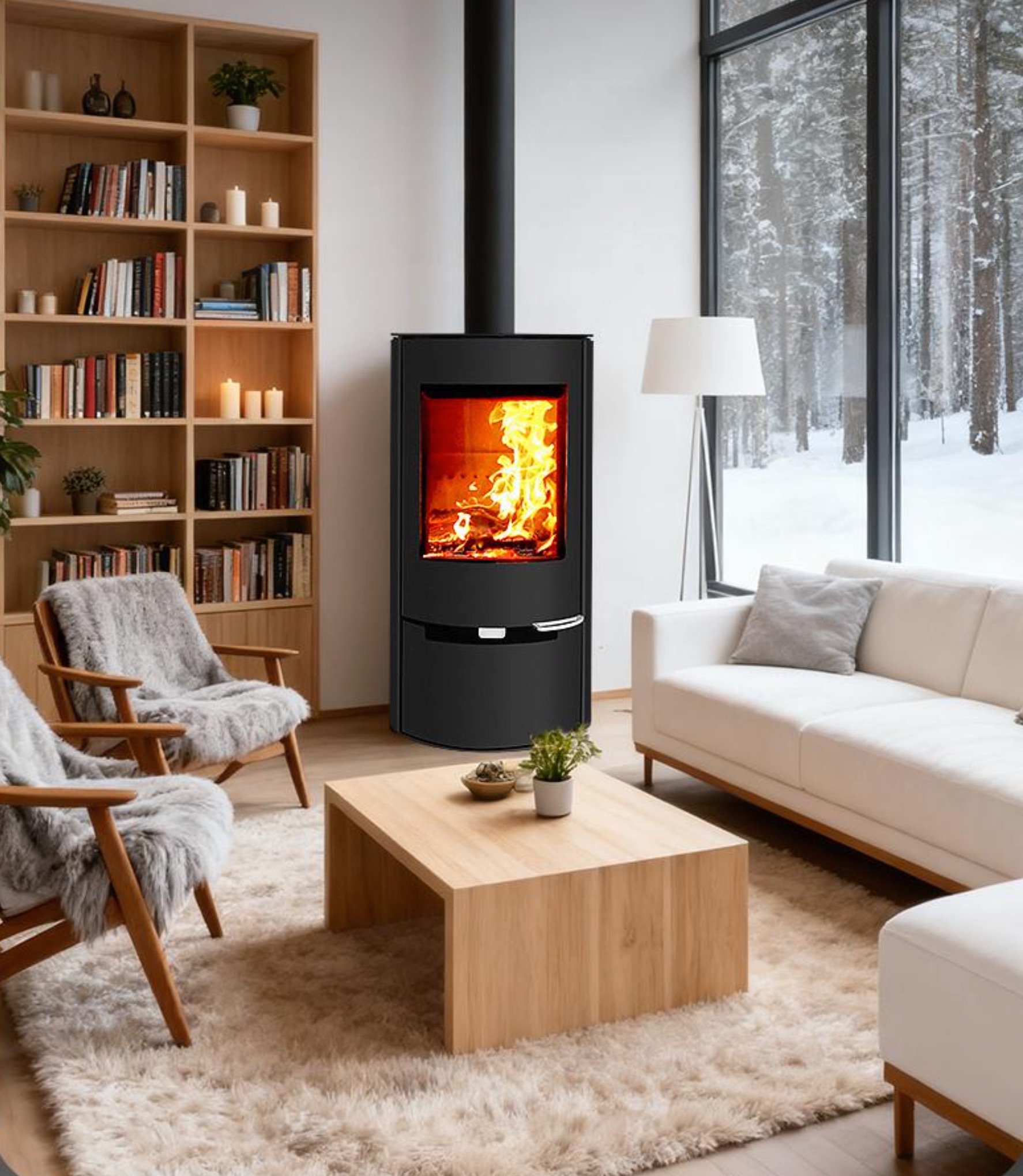 Dayan fireplace installed in a real living space